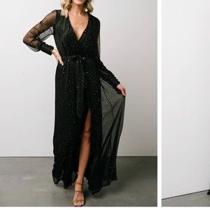 Black and gold sparkle maxi dress